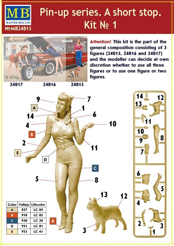 Master Box 24015 Pin-up series. A short stop. Kit No. 1 1/24