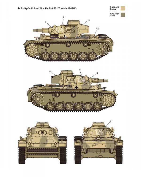 Academy 13567 German Panzer III Ausf. N "Afrika Korps" Medium Tank 1/35 