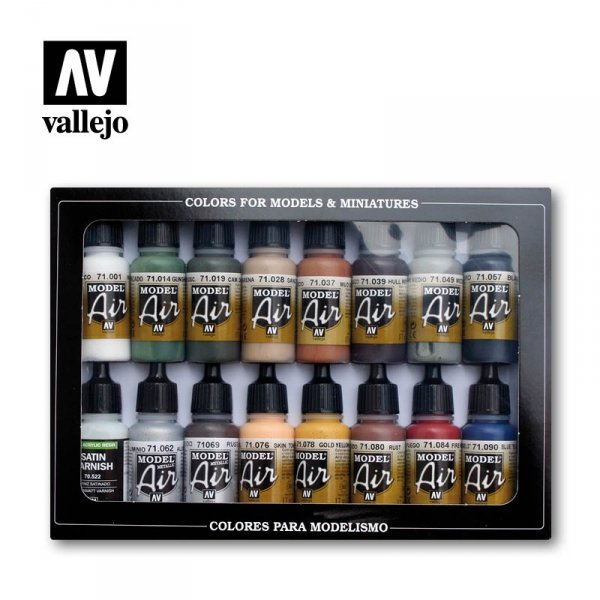 Vallejo 71191 Railway Colors (Europe) - Model Air Set 16x17ml