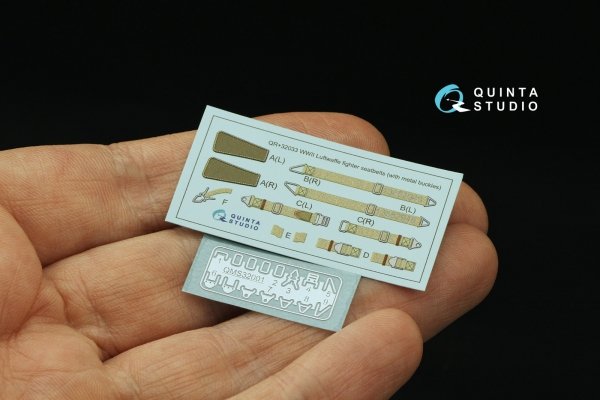 Quinta Studio QR+32033 WWII Luftwaffe fighter seatbelts (with metal buckles) (All kits) 1/32