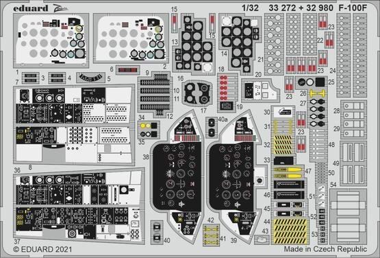 Eduard 33272 F-100F for TRUMPETER1 1/32