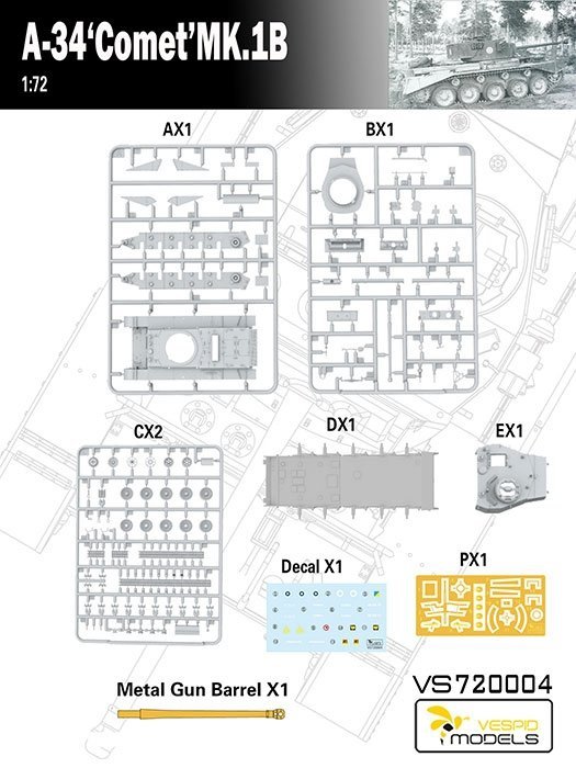 Vespid Models VS720004 A-34 Comet MK.1B 1/72