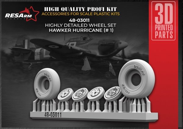 RESArm 48-03011 HURRICANE VAR 1 - Wheels under load (3D resin printing) 1/48
