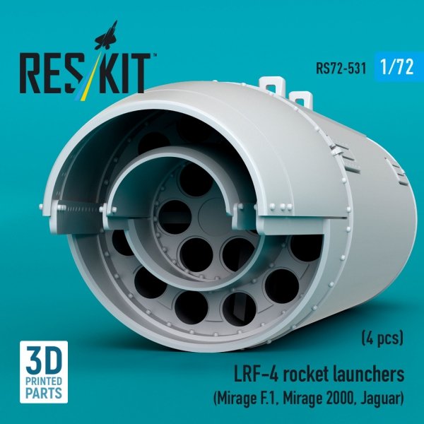 RESKIT RS72-0531 LRF-4 rocket launchers (4 pcs) (3D Printed) 1/72