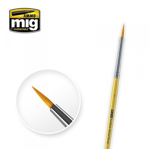 AMMO of Mig Jimenez 8613 1 SYNTETIC ROUND BRUSH