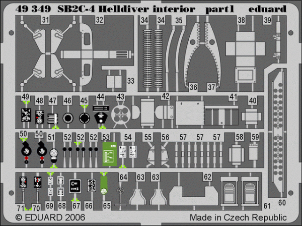 Eduard 49349 SB2C-4 interior 1/48 ACCURATE MINIATURES, REVELL, MONOGRAM