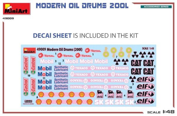 MiniArt 49009 MODERN OIL DRUMS 200L 1/48