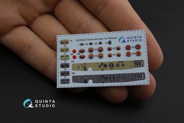 Quinta Studio QD35027 Horch 4X4 type 1a 3D-Printed &amp; coloured Interior on decal paper (for Tamiya kit) 1/35