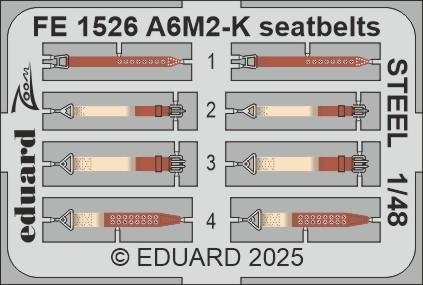 Eduard FE1526 A6M2-K seatbelts STEEL EDUARD 1/48