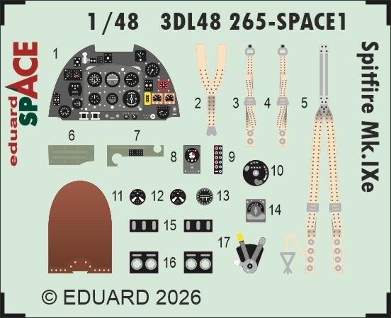 Eduard 3DL48265 Spitfire Mk.IXe SPACE for AIRFIX 1/48
