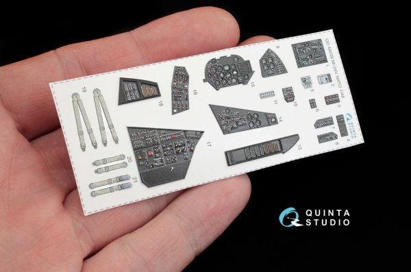 Quinta Studio QD48036 Mi-24V NATO (black panels) 3D-Printed &amp; coloured Interior on decal paper (for Zvezda kit) 1/48