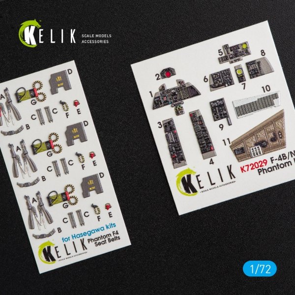 KELIK K72029 F-4(B,N) &quot;PHANTOM II&quot; INTERIOR 3D DECALS FOR HASEGAWA KIT 1/72