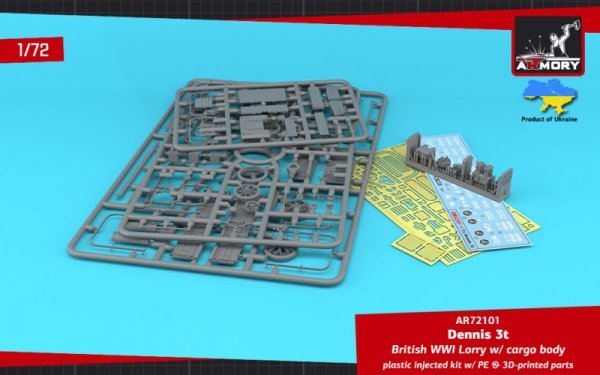 Armory Models 72101 Dennis 3t Lorry, British WWI lorry w/ flatbed cargo body 1/72