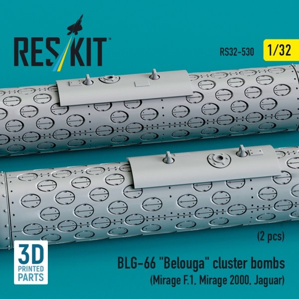 RESKIT RS32-0530 BLG-66 &quot;Belouga&quot; cluster bombs (2 pcs) (3D Printed) 1/32