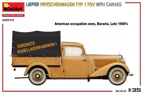 MiniArt 38072 LIEFER PRITSCHENWAGEN TYP 170V WITH CANVAS 1/35