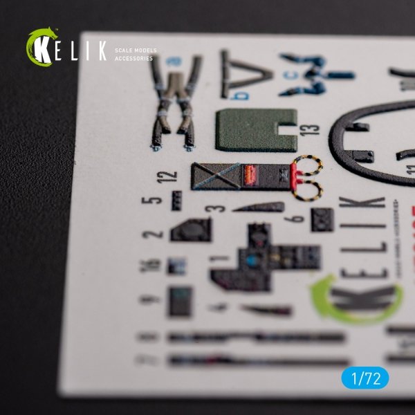 KELIK K72125 MIRAGE F.1 CG - interior 3D decals for SpecialHobby kit 1/72