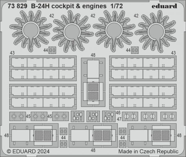 Eduard 73829 B-24H cockpit engines AIRFIX 1/72