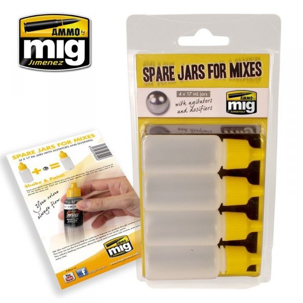 AMMO of Mig Jimenez 8004 SPARE JARS FOR MIXES (4x17ml)