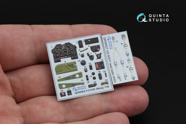 Quinta Studio QD48462 P-51D/K 3D-Printed coloured Interior on decal paper (Meng) 1/48