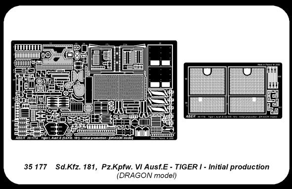 Aber 35177 Sd.Kfz.VI Ausf.E Tiger I, Initial production (1:35)
