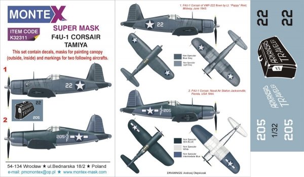 Montex K32311 F4U-1 CORSAIR 1/32