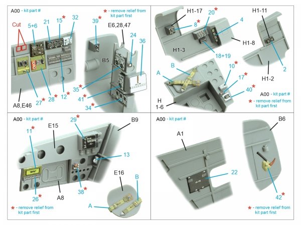 Quinta Studio QD48501 A-26C Invader 3D-Printed &amp; coloured Interior on decal paper (ICM) 1/48