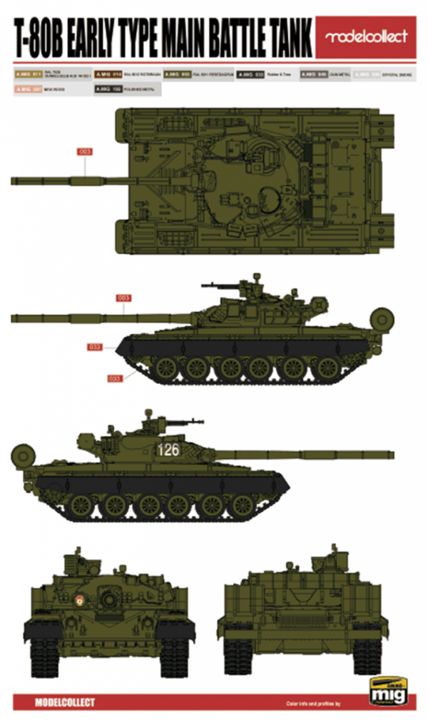 Modelcollect UA72193 Soviet T-80 Main Battle Tank 1970S-1990S N in1 1/72