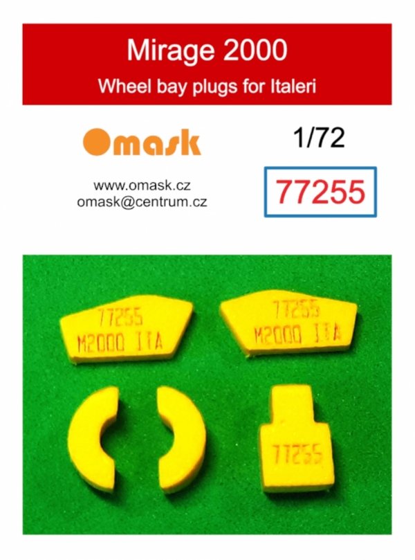 Omask 77255 Mirage 2000 wheel bay foam plugs (for Italeri) 1/72