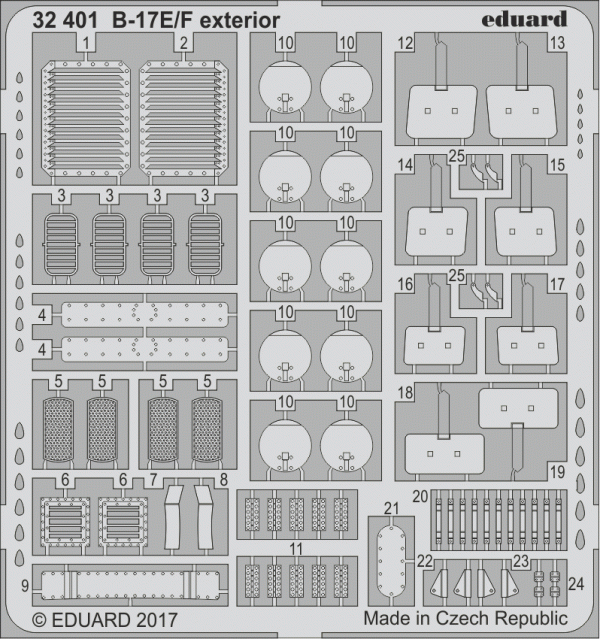 Eduard 32401 B-17E/ F exterior 1/32 HK MODELS