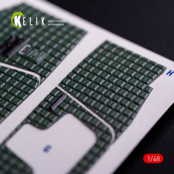 KELIK K48081 O-2A Skymaster interior 3D decals &quot;green decoration type&quot; for ICM kit 1/48