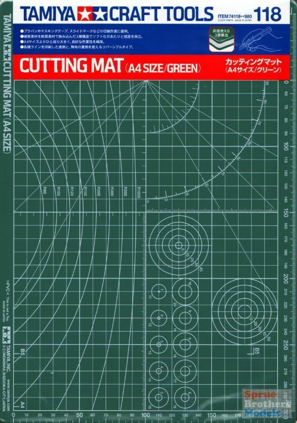 Tamiya 74118 Cutting Mat (A4 Size/Green)