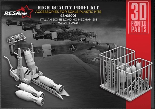 RESArm 48-05001 BOMB LOADING MECHANISM, ITALY WWII (3D resin printing) 1/48