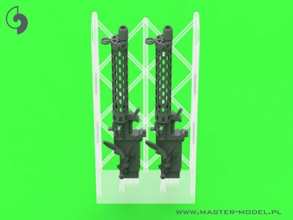 Master AM-48-184 Niemiecki km z okresu I w.św. Spandau LMG 08/15 (2 szt.) - z DŁUGĄ rączką przeładowania - wydruki 3D i mosiężne lufy 1/48