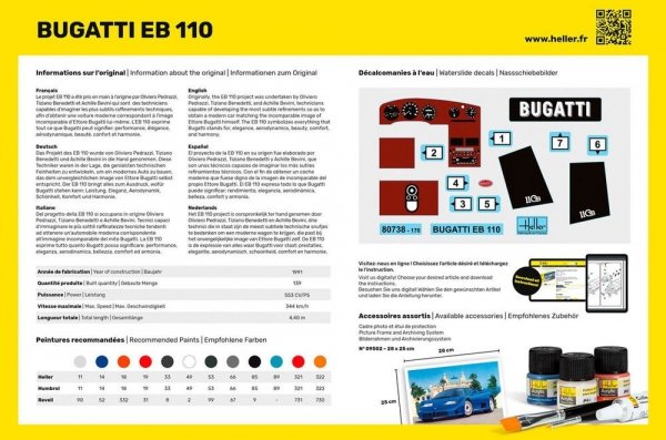 Heller 56738 STARTER KIT BUGATTI EB 110 1/24