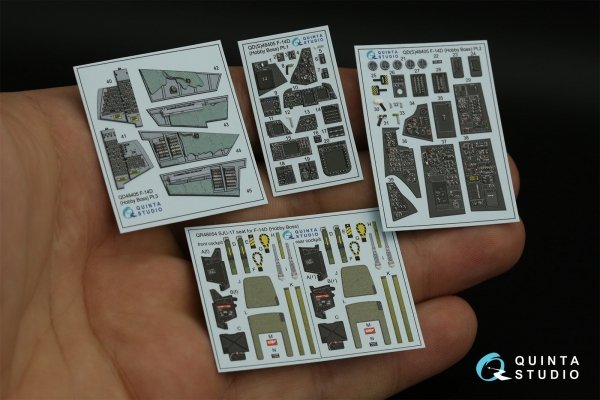 Quinta Studio QD48405 F-14D 3D-Printed &amp; coloured Interior on decal paper (Hobby Boss) 1/48