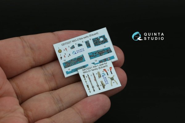 Quinta Studio QD72227 MiG-21bis early 3D-Printed &amp; coloured Interior on decal paper ( Eduard ) 1/72