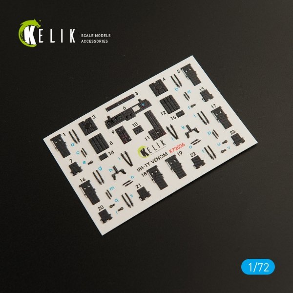 Kelik K72026 UH-1Y "Venom" interior 3D decals for Dream Model kit (1/72)