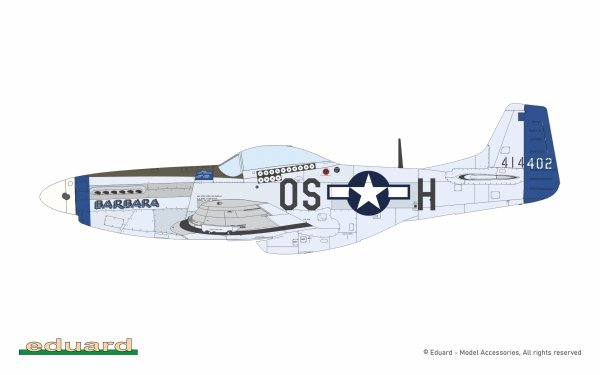 Eduard 11196 North American P-51 D Mustang - Mighty Eight (4th FG, 355th FG, 361st FG and 479th FG Decals) 1/48