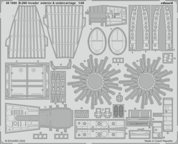 Eduard 481080 B-26K Invader exterior &amp; undercarriage ICM 1/48