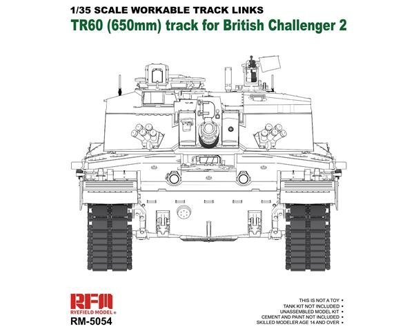 Rye Field Model 5054 TR60 Workable Track Links for Challenger 2 1/35