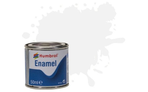 Humbrol AQ0034 Enamel Paint: 34 White Matt (50 ml)
