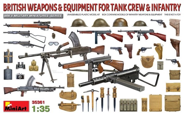 MiniArt 35361 BRITISH WEAPONS &amp; EQUIPMENT FOR TANK CREW &amp; INFANTRY 1/35