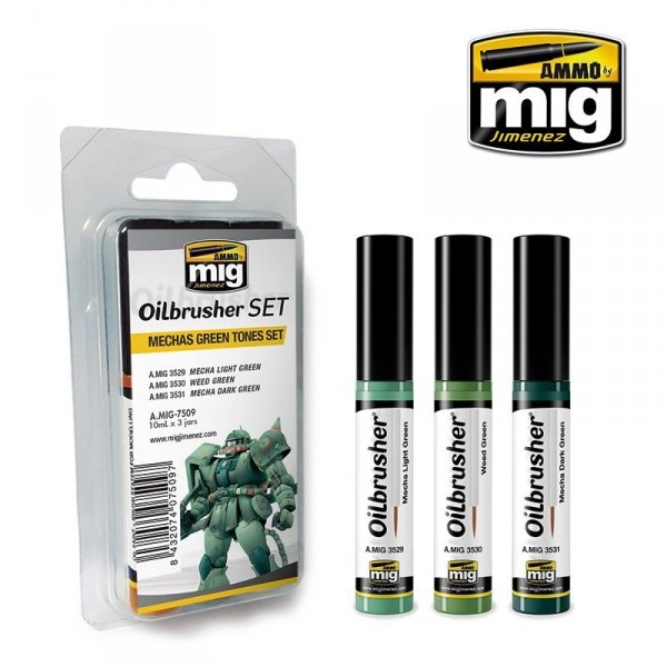 AMMO of Mig Jimenez 7509 MECHAS GREEN TONES SET