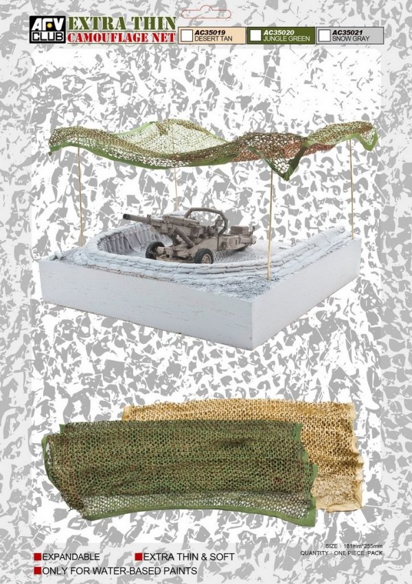AFV Club AC35021 Extra Thin Camouflage Net (Snow Gray)