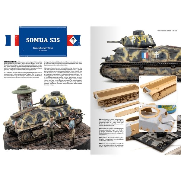 AK Interactive AK130027 FRENCH ARMOR – A GUIDE TO PAINTING &amp; WEATHERING TECHNIQUES USING TAMIYA’S FRENCH WWII AFV MODELS