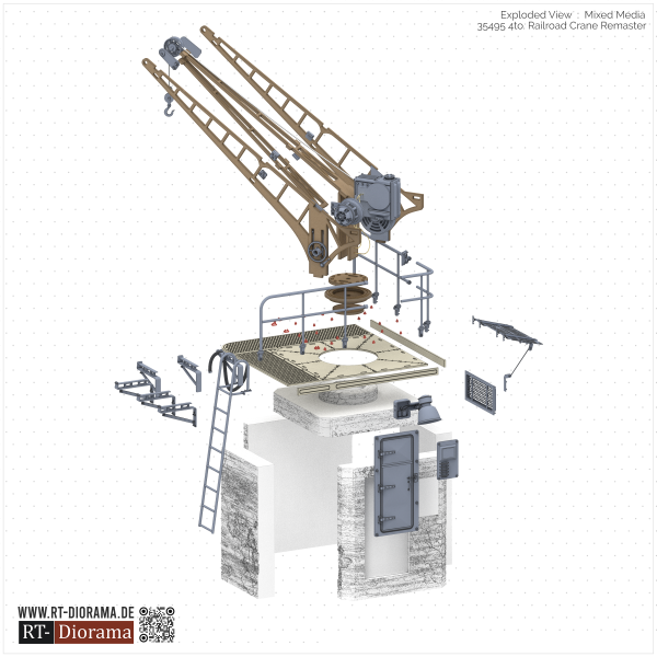 RT-Diorama 35495 4to. Railroad Crane Industrial Series - 3D Printed Model 1/35