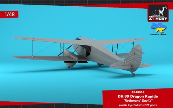 Armory Models 48014 DH.89 Dragon Rapide, Short-Haul Airliner / Multipurpose Aircraft, “Rothmans' Devils” liveries 1/48