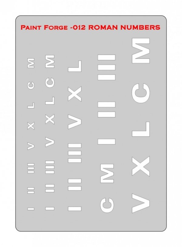 Paint Forge PFST012M STENCIL - ROMAN LETTERS
