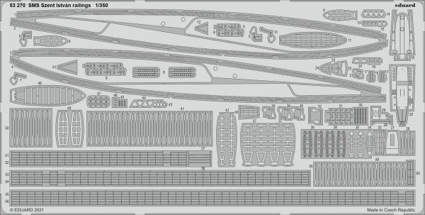 Eduard 53270 SMS Szent István railings TRUMPETER 1/350