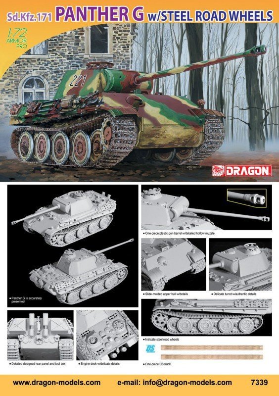Dragon 7339 Panther G w.Steel Wheels (1:72)
